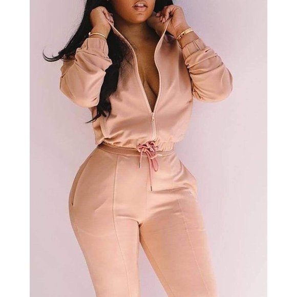 Olivia Two Piece Pant Set-Pink - Picture 2 of 3